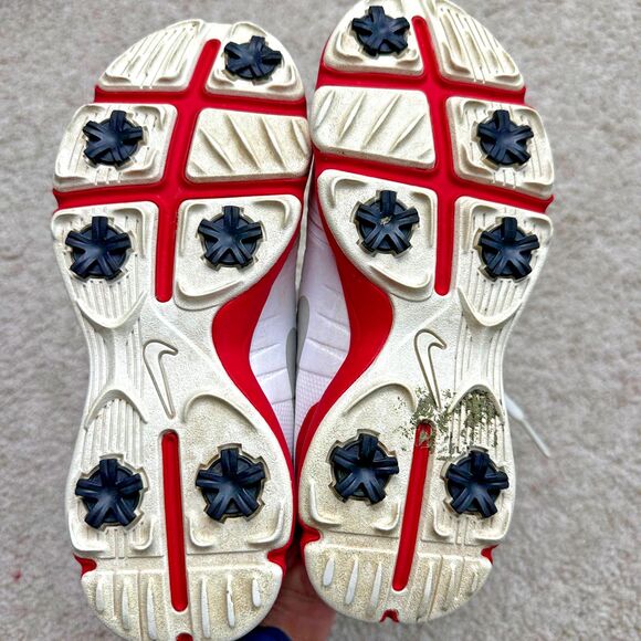 Nike Control Jr Golf Shoes Red White Lace Up Youth Size 1 - Picture 7 of 7